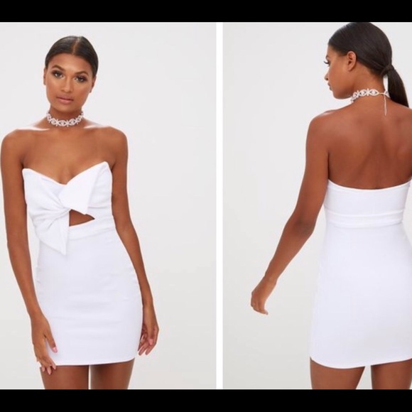 Pretty Little Thing White Bodycon Dress - Picture 2 of 3